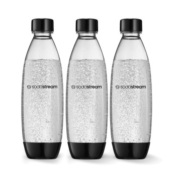 Sodastream Slim Μαύρο Πλαστικό Μπουκάλι 1lt (3 τεμάχια)
